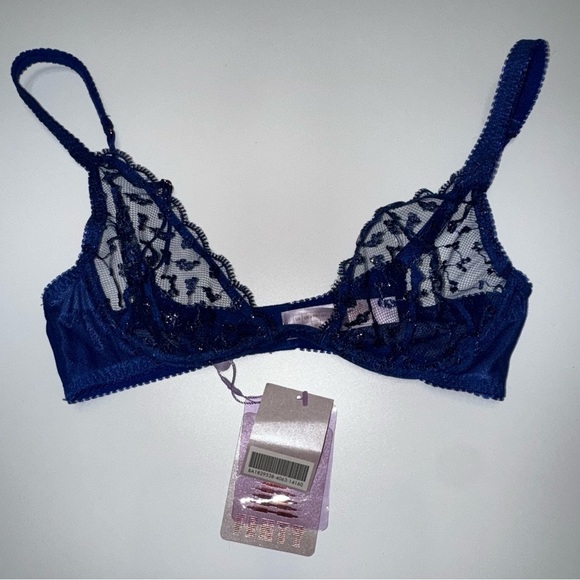 NWT Savage X Fenty Blue lace bra 32C - Picture 10 of 10
